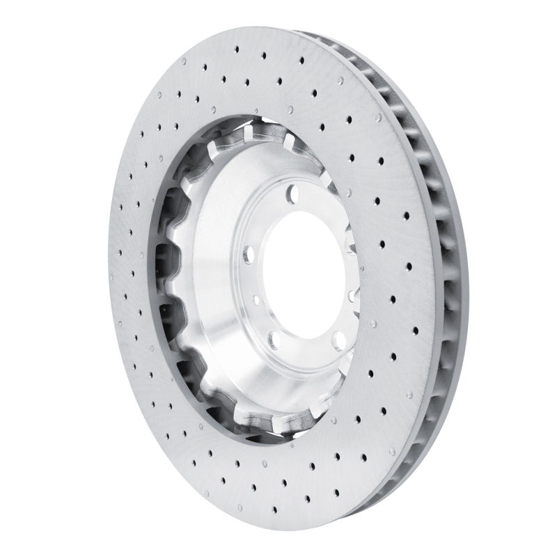 Porsche 911 Brake Rotor (1) - Front - R1 Concepts - Drilled Carbon Alloy GeoMET - `10-`11